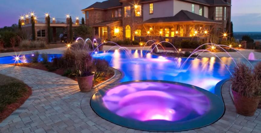 Light up your night swim  Swimming pool lights, Led pool lighting,  Inground pool lights